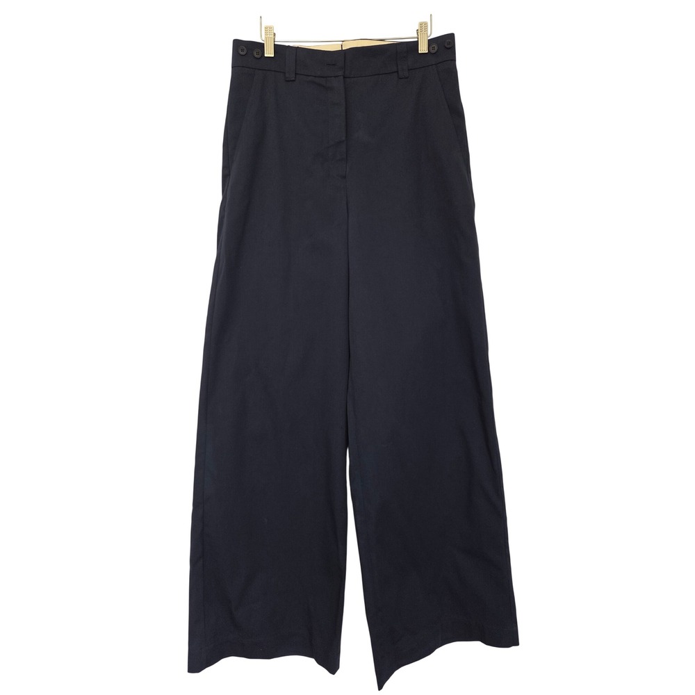 Weekend Max Mara Alfeo Wide Leg Trousers Womens 10 Navy NWT $360 5136105106‎